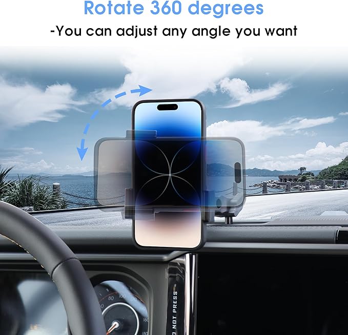 sukemichi 2024 2025 JL Cell Phone Mount for Jeep Wrangler - Dash Cell Phone Mount Dashboard Phone Holder for 2024+ Jeep Wrangler JL 4XE Accessories 2025+ Jeep Gladiator JT Accessories, 1 Pack, Black