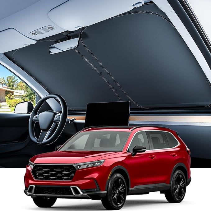 REEVAA Upgraded for Honda CRV 2023-2026 Windshield Sunshade [Tailored Fit, 99% Sun Protection] Foldable Sun Shade Car Accessories with Storage Bag