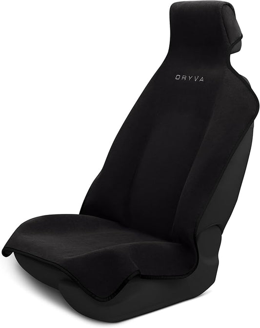 DryvaSeat - Premium Microfiber Towel Car Seat Cover - Waterproof & Sweatproof - Universal Fit, Machine Washable, Non-Slip - Seat Protector for Car, Truck, SUV, Van (Shadow Black, 1 Pack)