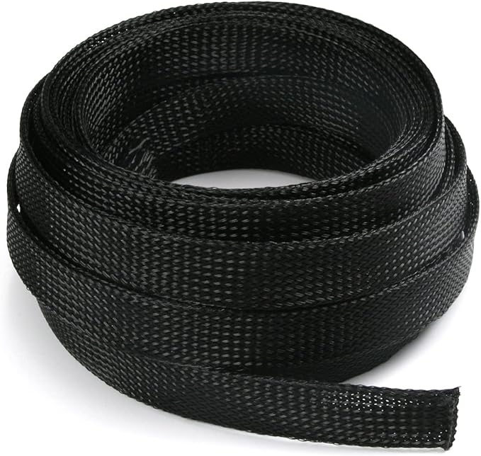 Aicosineg 10m/32.8ft Cable Sleeve PET Braid Cable Sleeving Flexible Wire Mesh Sleeve PET Wire Loom Tubing Cable Wrap Protector for USB Video Power Cord Audio Cable Black