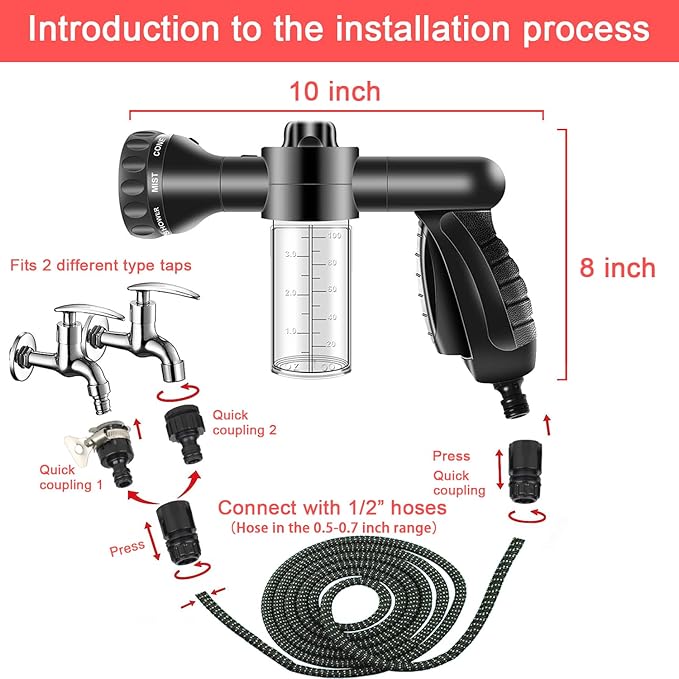 LIANXIN Car Wash Kit Car Wash Cleaning Kit Car Wash Foam Gun Sprayer Microfiber Sponge and Towels Car Foam Gun Tire Brush Collapsible Bucket Car Washing Kit