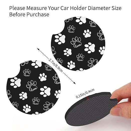 Car Trash Bag Paw Print Hanging Back of Seat Car Portable Trash Bag Paw Print Waterproof One-Handed Portable Strap Drawstring Garbage Bags 2 Pieces Car Coasters