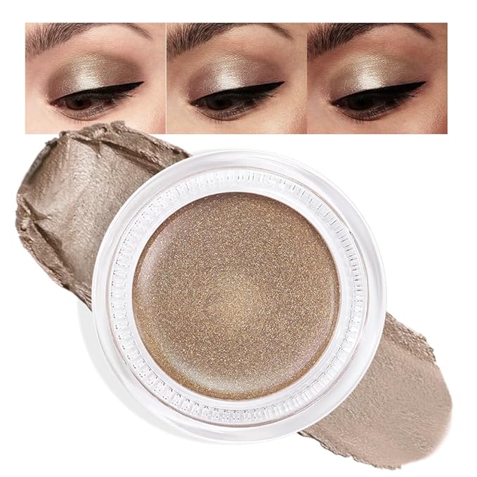Cream Glitter Caramel Shimmer Metallic Eyeshadow Palette Makeup, Natural Single Mini Instant Holographic Eyeshadow For Older Women, Sombras Crema Para Ojos, Talc, Paraben & Cruelty Free, 710