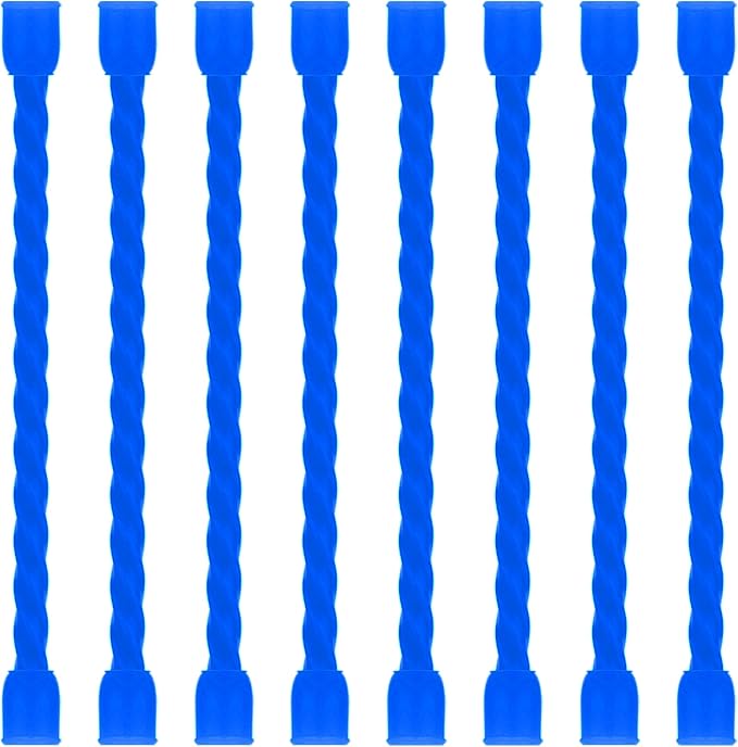 TRIPLE DEER 8Pcs 3-Inch Silicone Cable Ties Colorful Reusable Steel-Core Silicone Twist Gear Tie Straps for Bundling and Organizing, Bendable Holder Strap for Indoor and Out All Purpose, Blue
