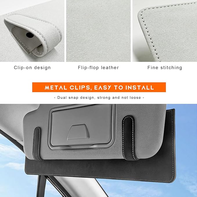 2 PCS Sun Visor Extender for Car, Anti-Glare Sunvisor Extension Shade Attachment for Safe Driving, Clip-On Sun Blocker Sunshade Extender Protect Driver Passenger from UV Rays (Gray)