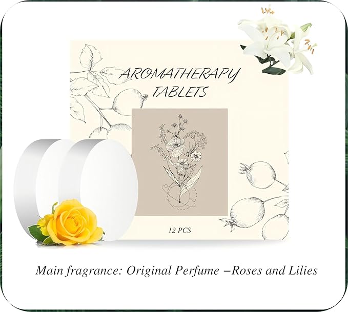 12Pcs Scented Tablets – Subtle Scent (Rose + Lily)