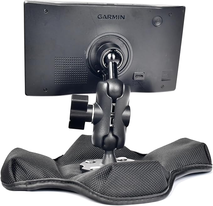 VAUBORTTI GPS Dashboard Beanbag Mount, 1" Ball Double Socket Aluminum Arm with 25mm to 17mm Adapter, Fits Garmin Drive, DriveSmart, Nuvi, Dezl GPS with 17mm Socket, Portable Non-Slip Friction Base