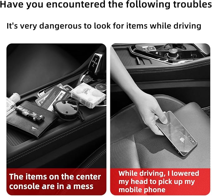2 Pack Premium Car Seat Gap Filler Organizer - Universal Storage Box with Card Slots for Phones/Keys/Glasses, Fits Cars, SUVs & Trucks (Coffee-colored)