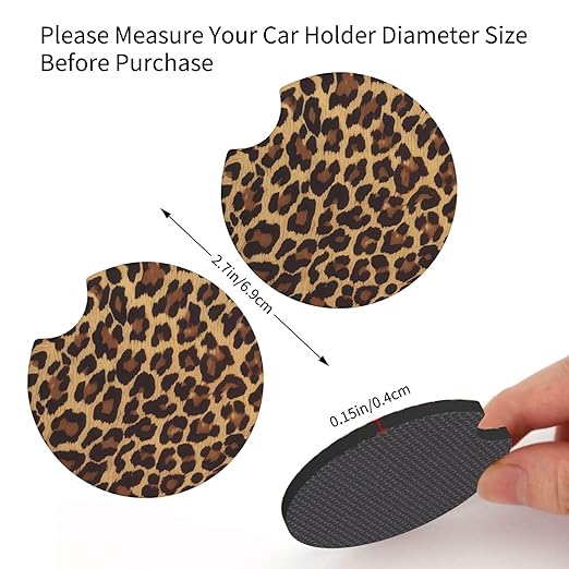 Cheetah Leopard Print Car Trash Bag Hanging Back of Seat Portable Car Trash Bag Cheetah Leopard Waterproof One-Handed Portable Strap Drawstring Garbage Bags with 2 Pieces Car Coasters