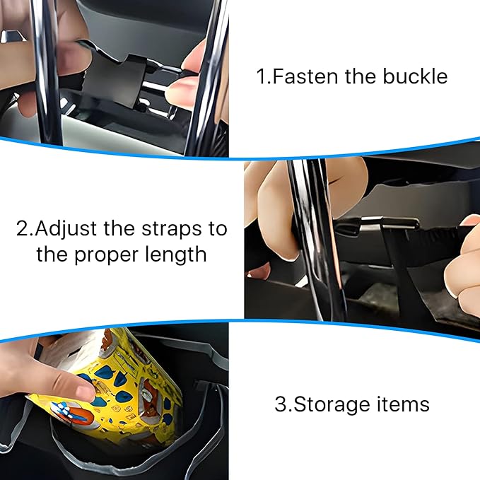 Car Trunk Organizer, Waterproof Backseat Hanging Large Storage with Adjustable Straps, Collapsible Cargo Bag with 4 Pockets, Car Interior Accessories for Truck, SUV, MPV (Black)