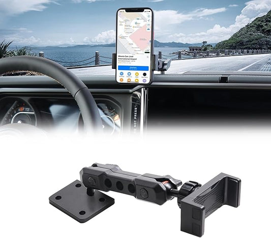 sukemichi 2024 2025 JL Cell Phone Mount for Jeep Wrangler - Dash Cell Phone Mount Dashboard Phone Holder for 2024+ Jeep Wrangler JL 4XE Accessories 2025+ Jeep Gladiator JT Accessories, 1 Pack, Black