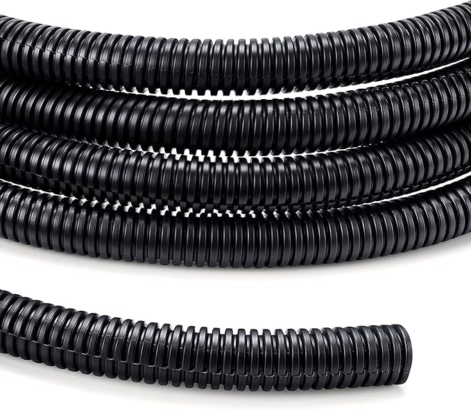 1/4 inch 10ft Wire Loom, Black Split Loom, Outdoor Cord Protector, Flexible Wire Conduit Automotive, Wire Protector Tubing