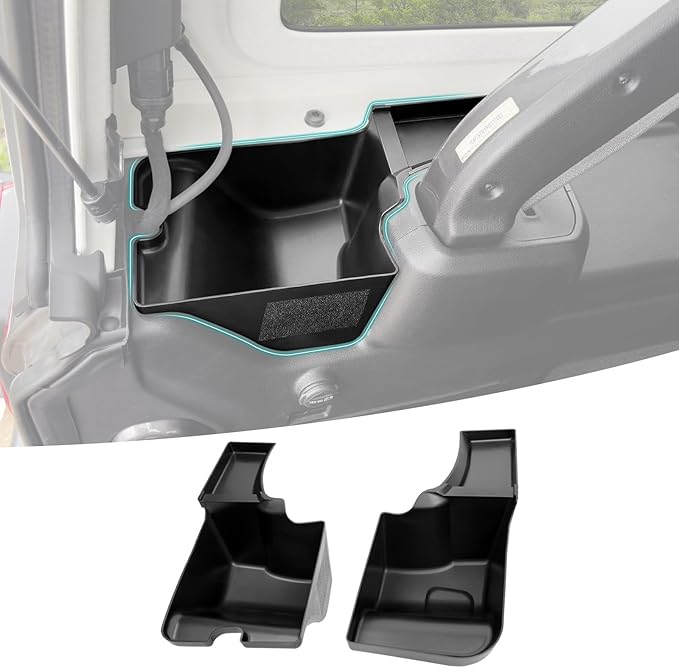 Rear Trunk Organizer Tray Compatible with 2024 2025 Jeep Wangler JL JLU 4XE Rubicon Sahara 4 Door, Wheel Well Storage Box Cargo Organizer Accessories for Jeep Wangler JL (Left + Right)