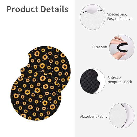 Car Trash Bag Cute Floral Hanging Back of Seat Car Portable Trash Bag Cute Floral Waterproof One-Handed Portable Strap Drawstring Garbage Bags 2 Pieces Car Coasters