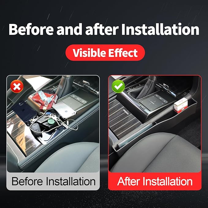 Suitable for 2010-2023 Lexus GX460 Seat Gap Storage Box Lexus 400 Central Control Storage Box Modification (2022-2023 Black-copilot)