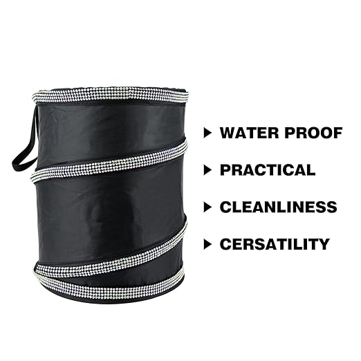 eing Car Trash Can, Portable Garbage Bin with Bling Diamonds, Collapsible Pop-up Water Proof Bag, Waste Basket Bin, Rubbish Bin (1 Pack, AB)