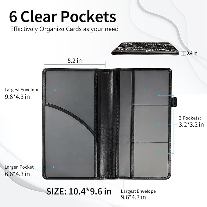 Car Registration and Insurance Card Holder, Vehicle License Documents Glove Box Compartment Organizer Wallet, ID Card Holder for Car Essentials Automobile, Western Man Cowboy