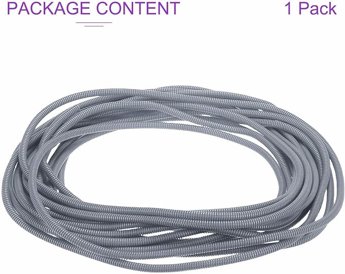 DMiotech 50ft Wire Loom Split Tubing 1/4 Inch(6.4mm) ID, Cord Protectors from Pet Flexible Conduit Cable Management for Office Home Garden, Gray