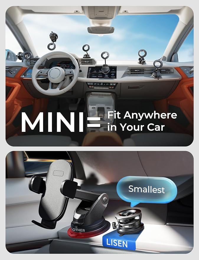 LISEN for Magsafe Car Mount, Magnetic Phone Holders for Your Car, Car Phone Holder Magnetic, Car Accessories for Women Men Ford Jeep Truck BMW, Gifts for iPhone 17 Pro Max 16 15 14 13 12