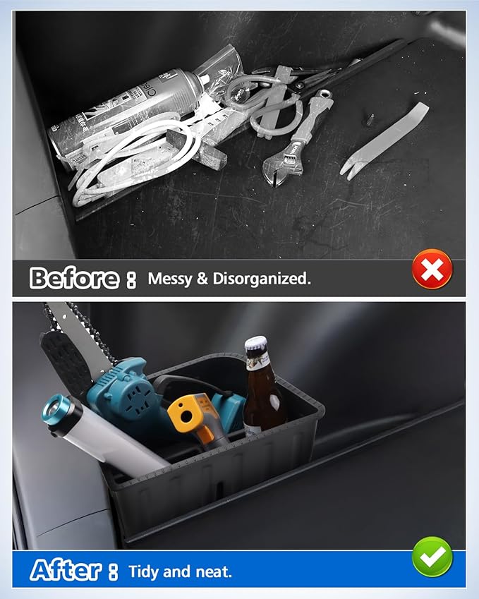 Karltys Trunk Organizer Compatible with Toyota Corolla Cross 2022-2025 2026, 2 Pcs Car Organizer Waterproof Trunk Storage Bin Box, Rear Organizer Side Pockets Accessories(Only for AWD, Not for Hybrid)