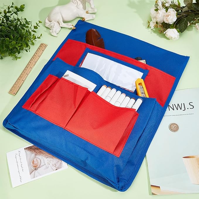 CRASPIRE Classroom Chair Pockets 15.66 x 18.18 inch Red Chairback Buddy Pocket Chart Desk Buddy Pocket Organizer with Label Slot for School Home Classroom Preschool Daycare