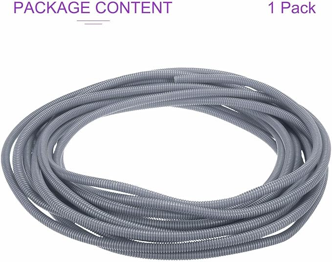 DMiotech 50ft Wire Loom Split Tubing 3/8 Inch(9.5mm) ID, Cord Protectors from Pet Flexible Conduit Cable Management for Office Home Garden, Gray