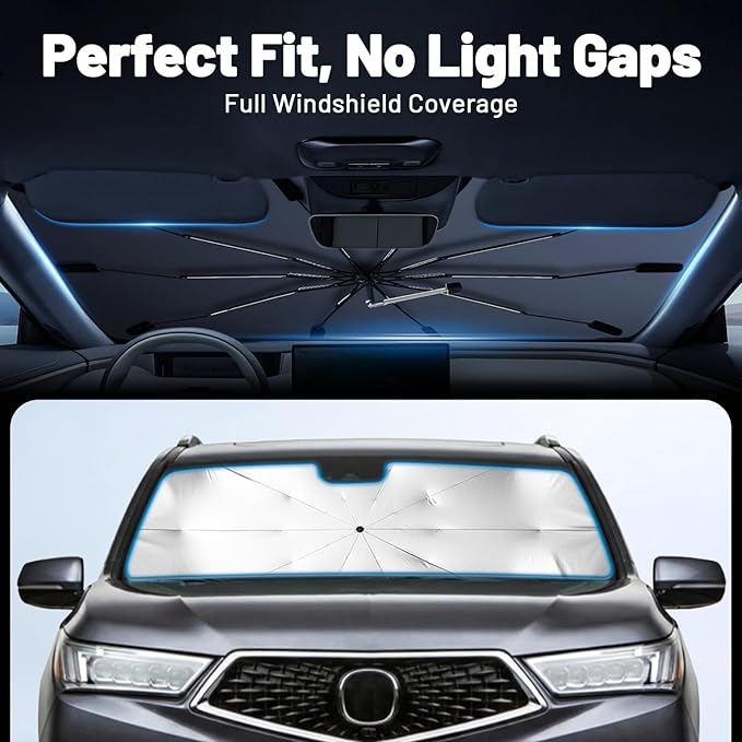 Car Windshield Sun Shade for Nissan Sentra 2020-2026 –[Reflective Coated Fabric] Sunshade Umbrella for Front Window, Car Shades Sun Visor Keep Car Cool and Protects Interior, 1:1 Exact Fit