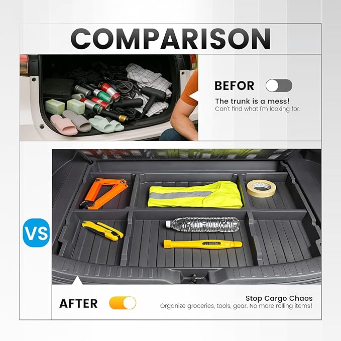 Rear Hatch Trunk Hidden Storage Box Compatible with 2019-2025 Toyota RAV4 (Not Fit RAV4 Prime) Insert Cargo Organizer Storage