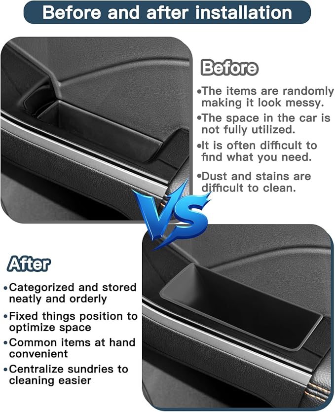 Ruiya 2020-2025 2026 Escape Door Storage Box for 2026 Ford Escape Accessories ABS Material Secondary Door Side Storage Box Compatible with 2020-2024 2025 2026 Ford Escape(4Packs)