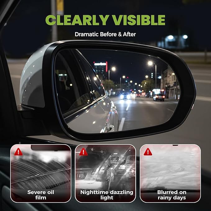 Clear Vision Windshield & Glass Cleaner Tool Kit, 2.0 Upgrade Oil-Free Car Glass Cleaning Brush, Automotive Windshield Oil Film Remover, Universal Glass Cleaning Board for Car Windows – 2 Pack