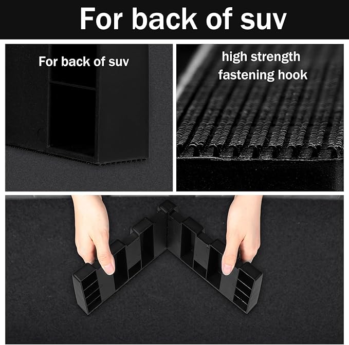 8 Pack Car Trunk Organizer Blocks for Back of SUV Multipurpose Car Storage Organizer Blocks Trunk Divider Available to Wool Carpet for Truck SUV Van Cargo