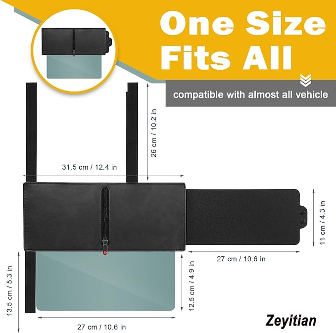 Zeyitian Upgraded Polarized Car Visor Extender Sun Blocker Sun Visor Extender for Car Visor,Sun Visor for Windshields Automotive Interior Sun Protection,Protects from UV Rays (Driver Side)
