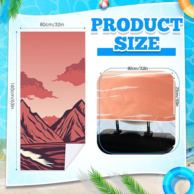 Hahafelt 2 Pack Car Seat Towel Covers with Storage Bag 63 x 32 Inch Athletic Running Towel Seat Sweat Washable Non Slip Cover Gift for Car Outdoor Sport Activities (Death Valley National Park)