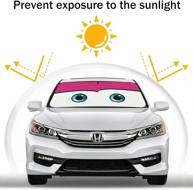 eygeufg Windshield Shade, Car Sun Shade for Front Windshield (Pink, Standard)
