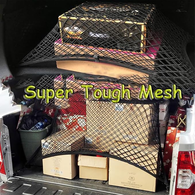 Dog Barrier for Car for BMW X5 1999–2025, Adjustable Pet Barrier Lightweight Flexible Mesh Stretchable Net Easy to Install Dual Layer Barrier Guard