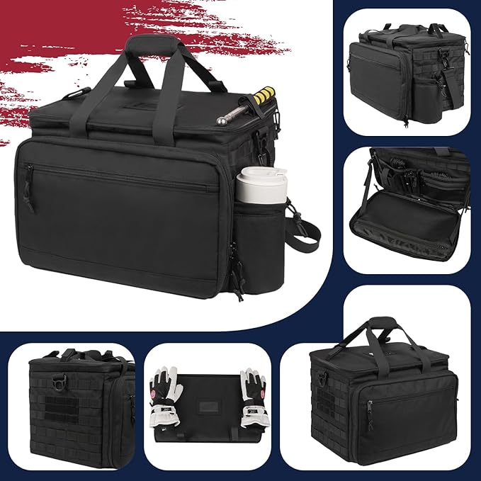 SCAVATA Patrol Bag Law Enforcement, Police Gear Car Front Seat Vehicle Organizer Bags with MOLLE System (Black)