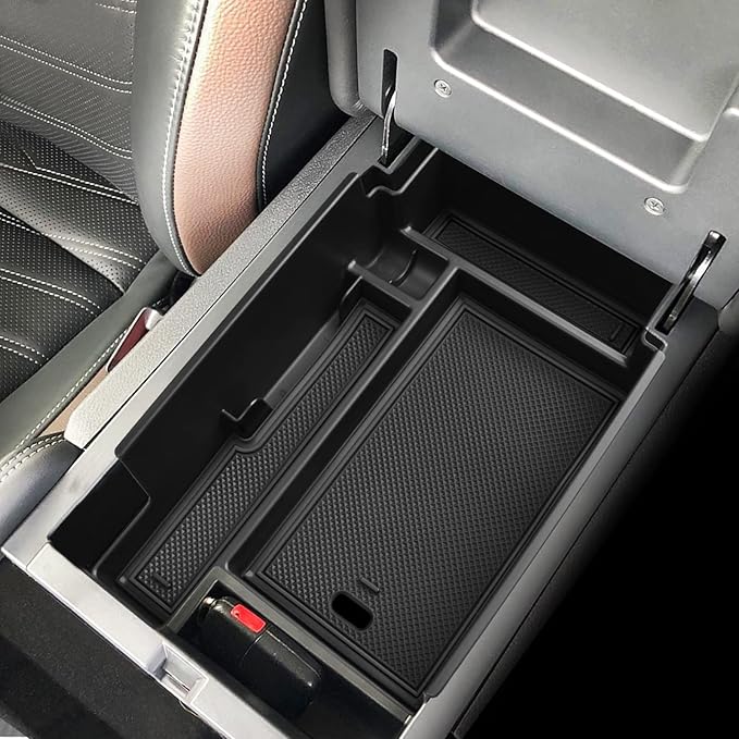 EDBETOS Center Console Organizer Tray Compatible with Nissan Pathfinder Accessories 2022 2023 2024 2025 2026 R53 Interior Secondary Armrest Storage Glove Box Divider ABS Material, Black Trim