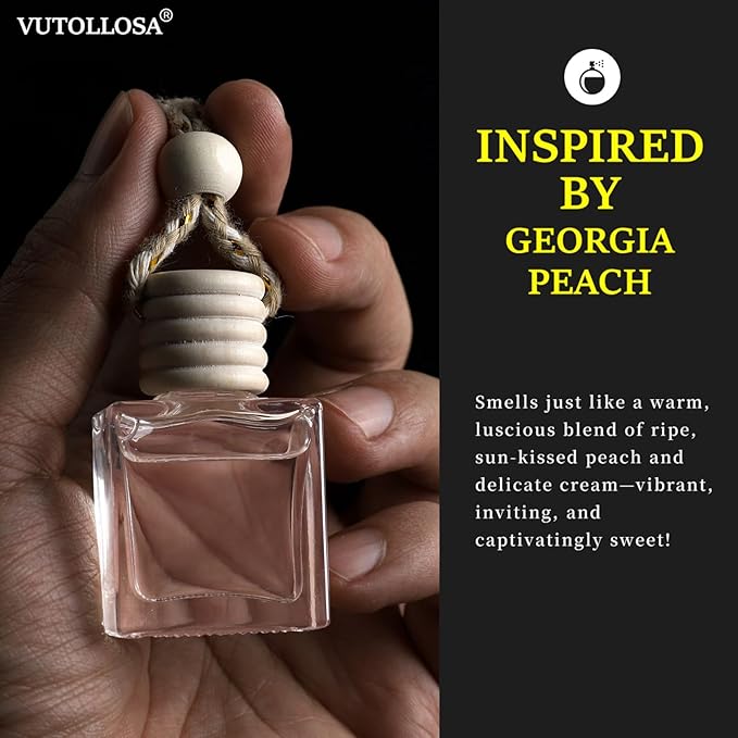 2-Pack Car Fresheners Long Lasting & Car Deodorizer - Ultimate Peach Hanging Car Air Freshener for Women, Car Necessities & Scent Diffuser by VUTOLLOSA