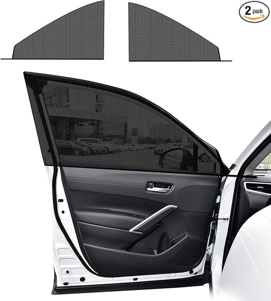 Ohleats 2 PCS Window Shades, Auto Front Rear Side Sun Shades for Block Heat & UV Protection, Breathable Mesh Baby Screen Covers, Universal Car Accessories (Front)