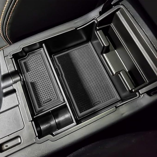 EDBETOS Center Console Organizer Tray Compatible with Subaru Crosstrek 2018-2022 2023 and fits Impreza 2017-2022 2023 Accessories Armrest Secondary Storage Box ABS (Black Trim)