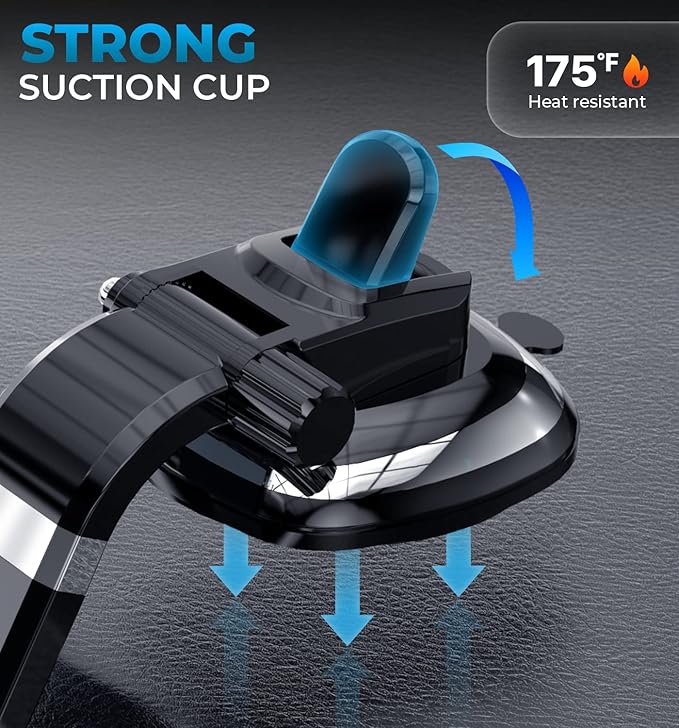 Bestrix SmartClamp Car Phone Mount | Dashboard Cell Phone Car Phone Holder Compatible with iPhone 13 12 11 Pro, Xr, Xs, XS MAX,XR,X, Galaxy S20 Note 20 Ultra & All Smartphones