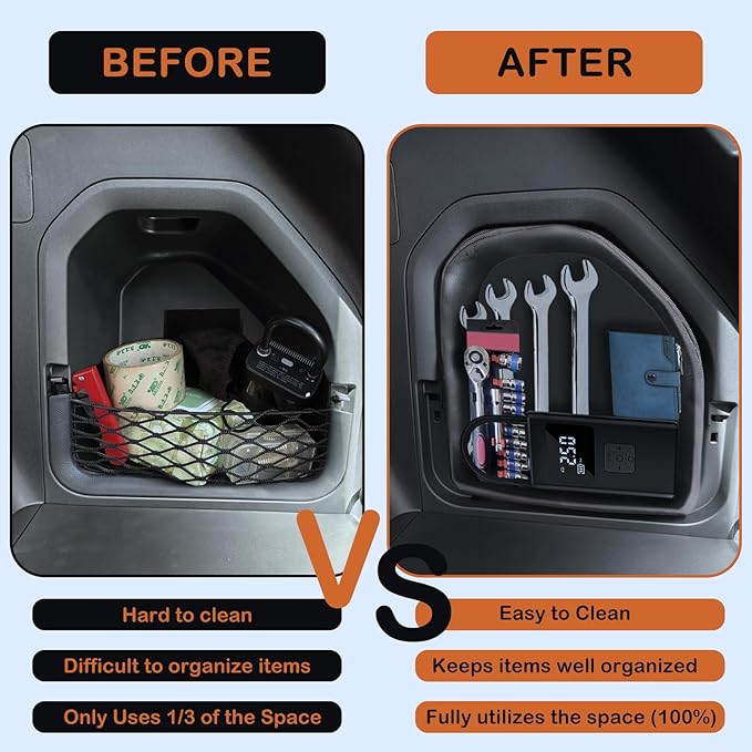 For 2026 Toyota RAV4 Hybrid&Plug-in Hybrid 600D Wear-Resistant Oxford Fabric Trunk Organizer Pocket Bag, Trunk Cubby Storage Bag, Cargo Side Pocket, RAV4 Trunk Upgrade Interior Accessories Black-Brown