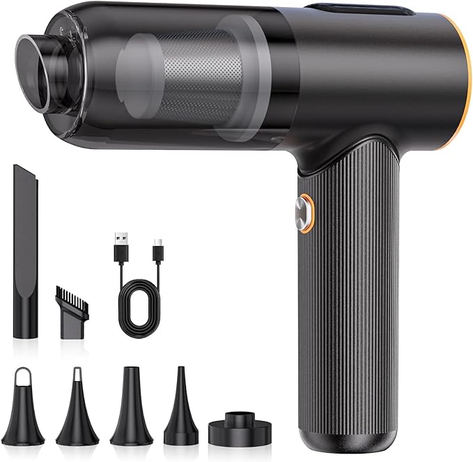 Car Vacuum Cleaner, With 20000Pa Suction Power Handheld Vacuum Cleaner, 4-in-1 Portable Car Vacuum with 2 Suction Modes, Cordless Mini Vacuum with Type-C Charge for Car, Office Desk, Keyboards(Gray)