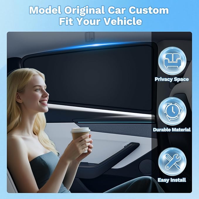 KUST Car Window Shades for 2018-2025 2026 Volkswagen Atlas Accessories Windshield Sun Shade Side Rear Window Covers Sunshade Privacy Protection for Camping Blackout UV Block Full Set 8PCS