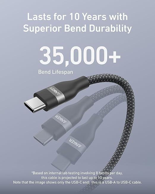 Anker Car Carplay Cable for iPhone 17 16 Pro Max Plus, Upcycled Braided USB A to USB C Car Charger Cord for Samsung Note20 and More (3FT, Black)
