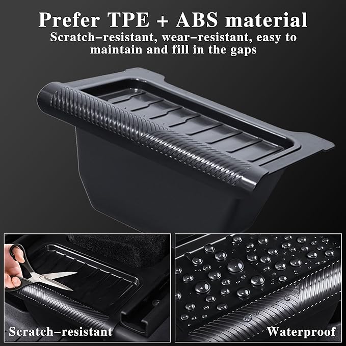 Rear Center Console Floor Storage Box for Tesla Model Y Juniper 2025 2026 Storage or Organizer 2nd Row Center Console Rubbish Bin Can TPE Material