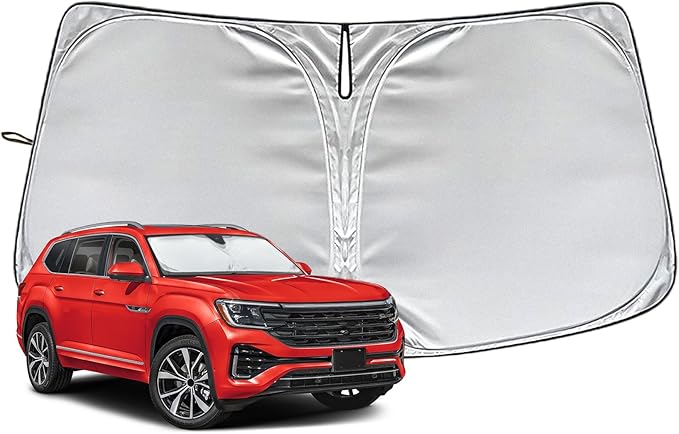 Fit for Volkswagen VW Atlas 2018-2025 Windshield Sunshade, Customized for VW Atlas Car Front Window Sun Shades, Automatic Car Sun Shield Accessories, Blocks UV Rays, Keeps Vehicle Cool