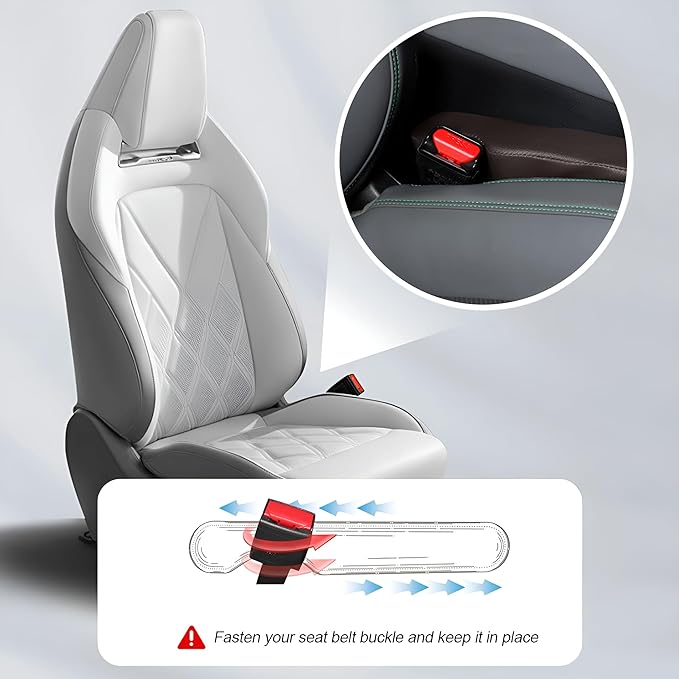 Mandark Car Seat Gap Filler, 2PCS Leather Vehicle Gap Stopper to Fill Between Seat and Console, Automotive Crevice Plug Blocker Accessories from Dropping, Universal for SUV, Sedan, Truck (Coffee)