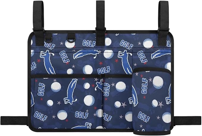 Golf Cart Storage Bag Non-Slip Golf Cart Rear Seat Organizer with 4 Pocket for Ezgo Yamaha Club Car and Other 2-Seat Golfs Carts