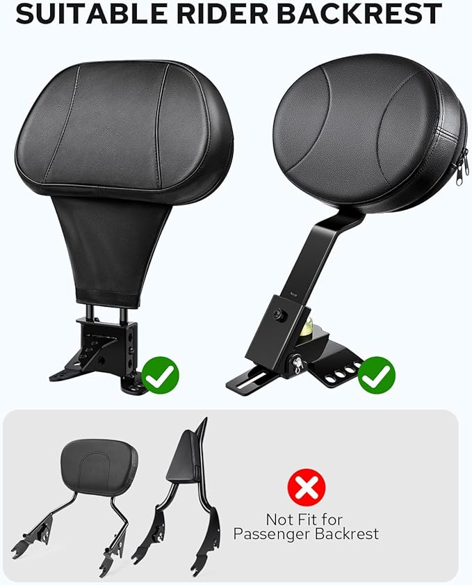 Benlari Rider Driver Backrest Bag, Driver Backrest Storage Bag, Rider Backrest Organizer Bag Fit for Harley Touring CVO Street Glide Road Glide Limited Softail Sportster Tri Glide Dyna